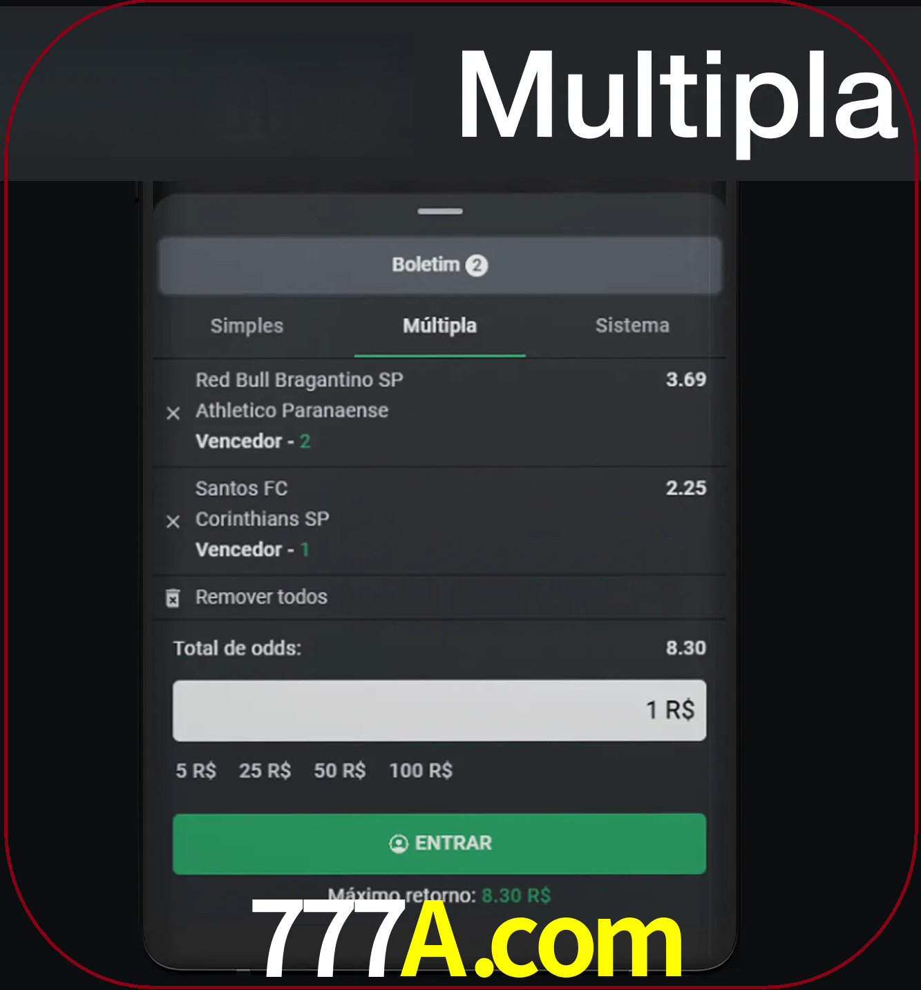 Faça apostas mais valiosas com mais de duas apostas.